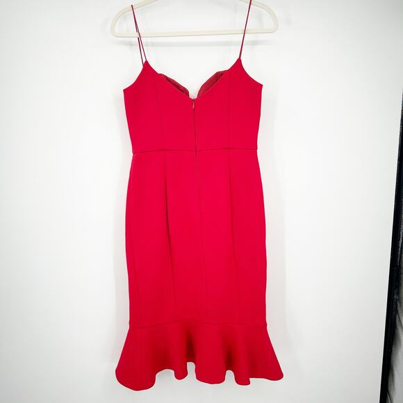 Nicholas Womens Cocktail Party Going Out‎ Flip Hem Bra Bandage Dress Size 6 Red - Picture 13 of 13